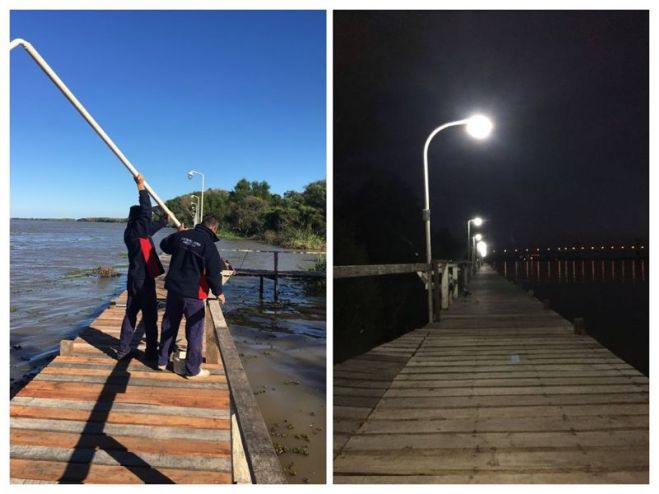 Nuevas farolas de iluminación en el Guazú