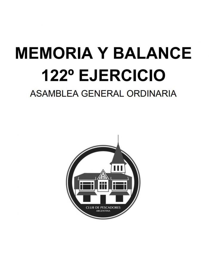 Memoria y balance correspondiente al ejercicio  122°